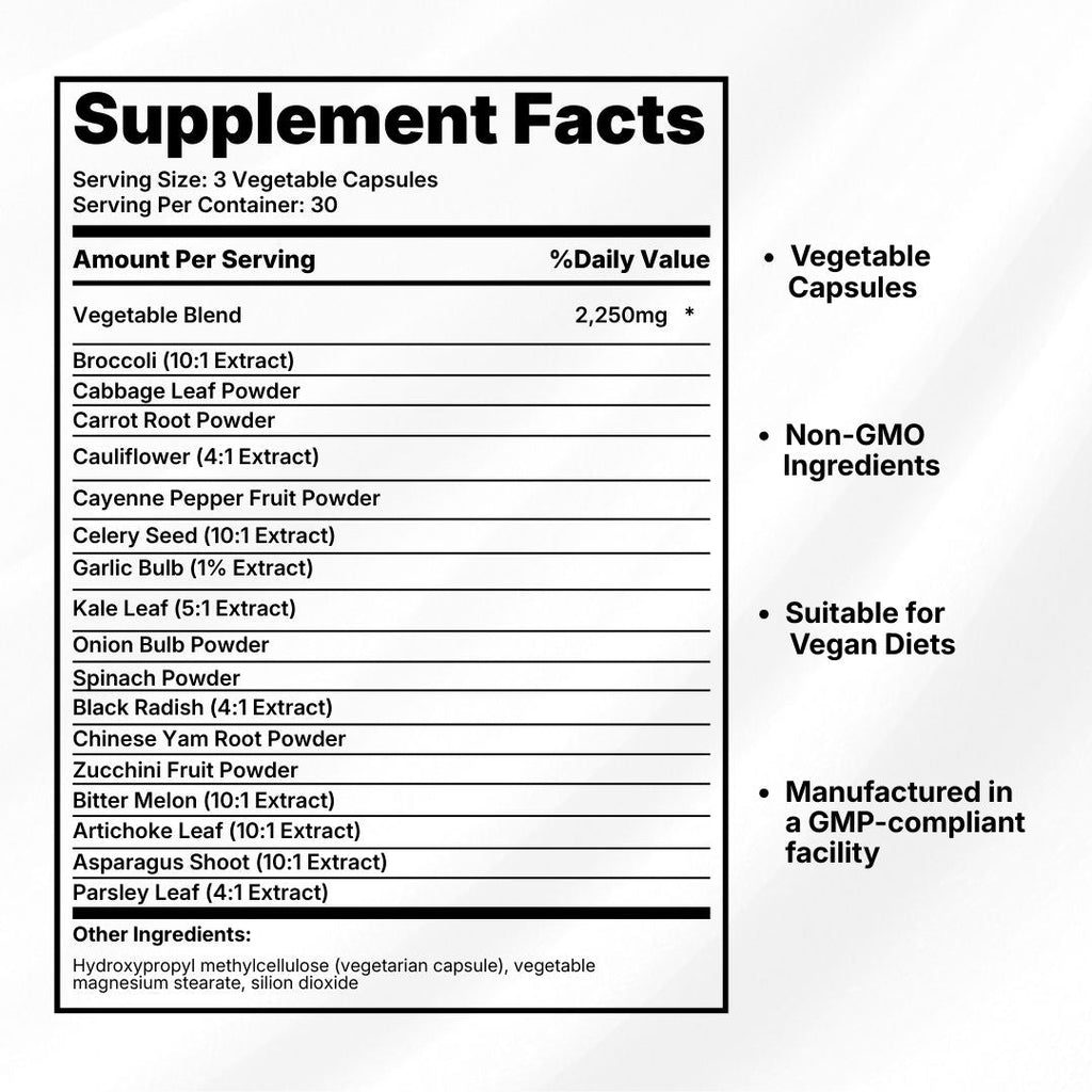 Superfood Greens Pro Health | 90 Veggie Capsules