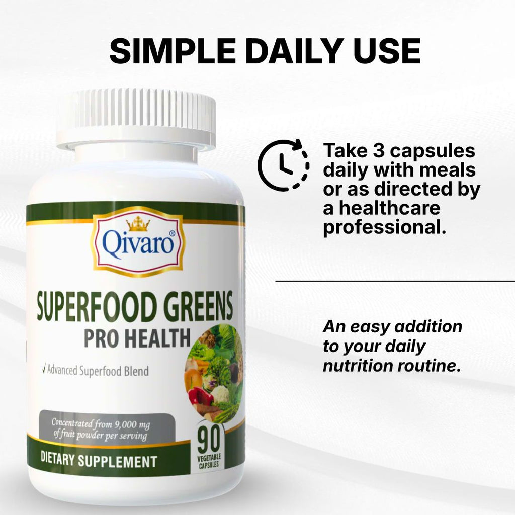 Superfood Greens Pro Health | 90 Veggie Capsules